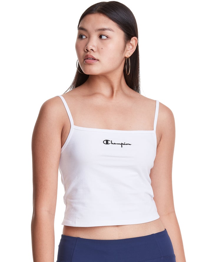 Champion Cropped Cami Kadın Tişört Beyaz ( NOGEPI970 )